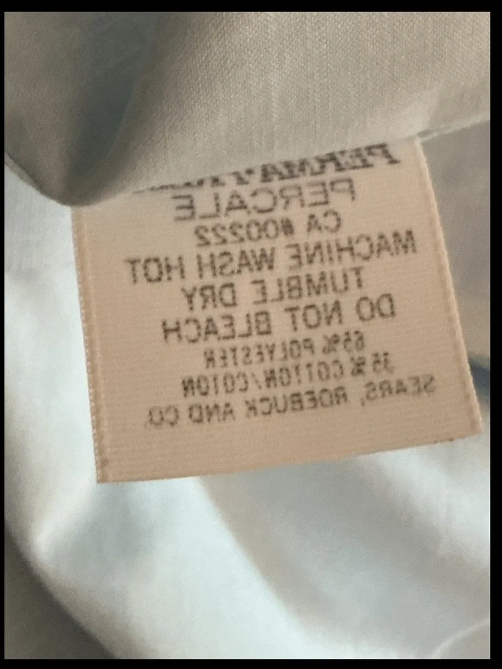 Vintage Sears Percale Baby Blue Flat Sheet